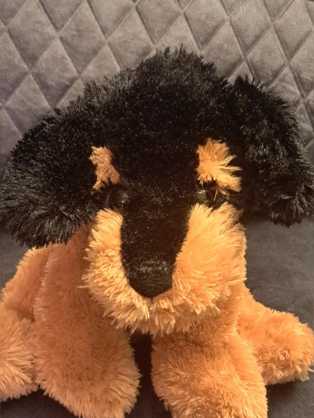 Stuffed Animal Dog Plush Brown Black - Picture 2 of 7